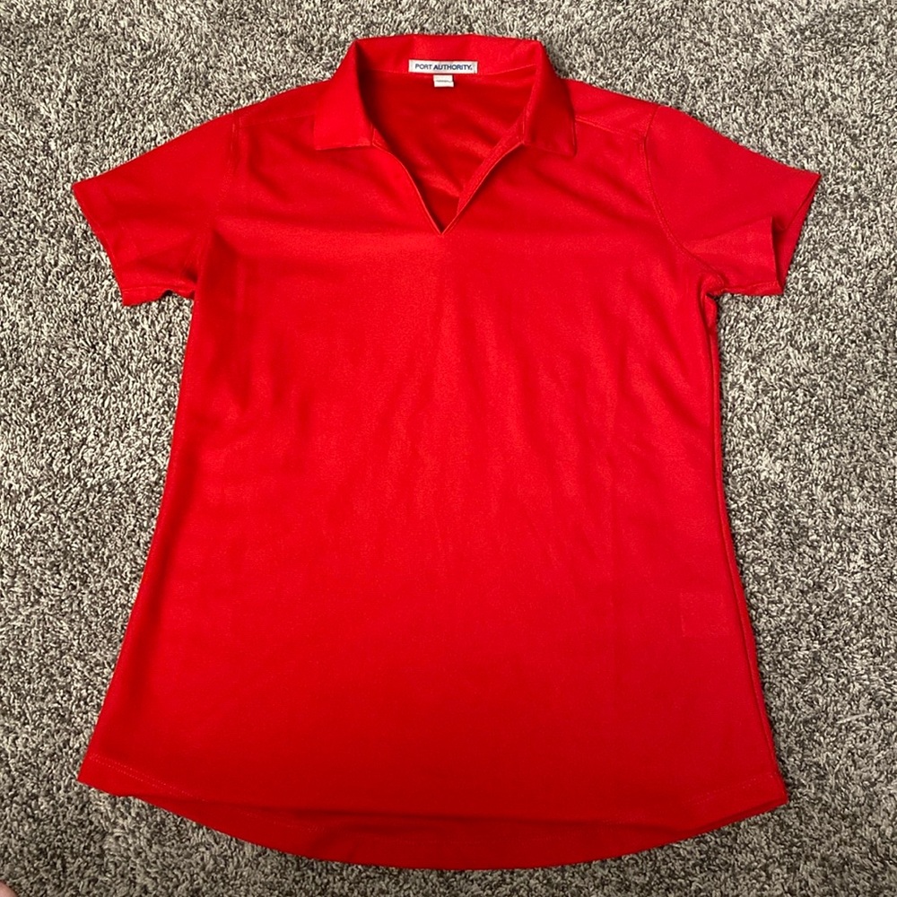 NWOT Red Port Authority women’s Polo